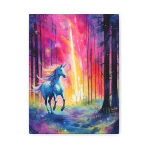 Unicorn Running in the Woods