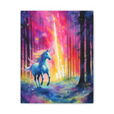 Unicorn Running in the Woods