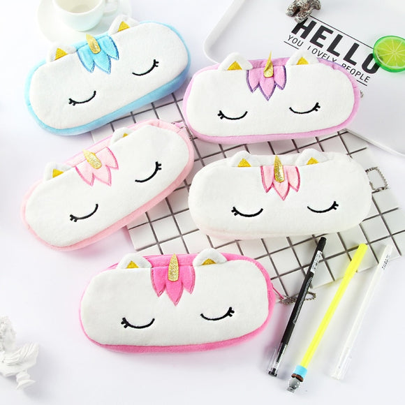 Plush Unicorn Pencil Bag