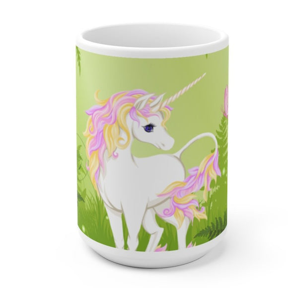 Unicorn in Green Forest Mug