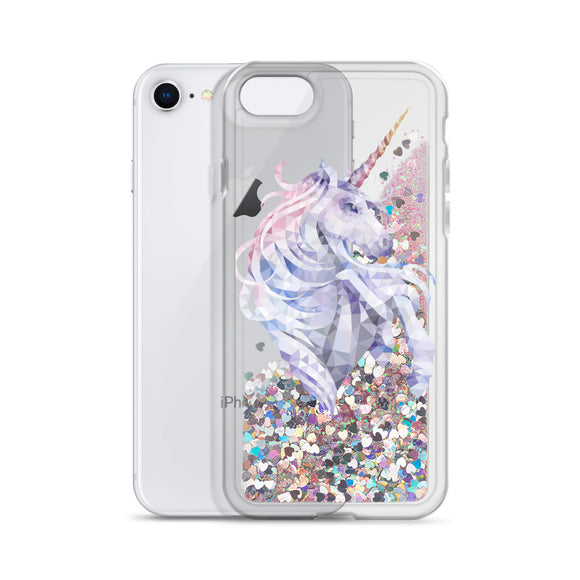 Liquid Glitter Geometric Unicorn Phone Case