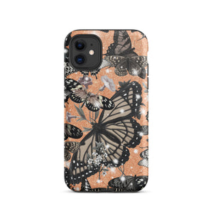 Orange Butterfly Tough iPhone case