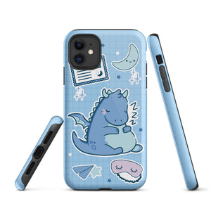 Cute Blue Sleeping Dragon Tough iPhone case