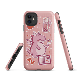 Cute Pink Dragon Tough iPhone case