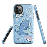 Cute Blue Sleeping Dragon Tough iPhone case