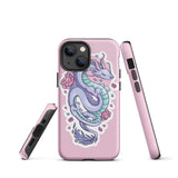 Pink Blue Dragon Tough iPhone case