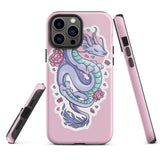 Pink Blue Dragon Tough iPhone case