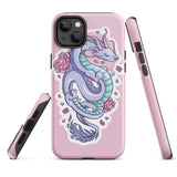 Pink Blue Dragon Tough iPhone case