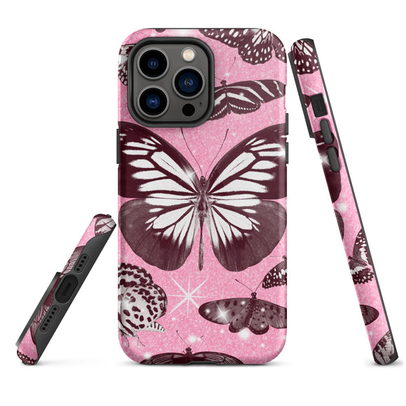 Pink Butterfly Tough iPhone case