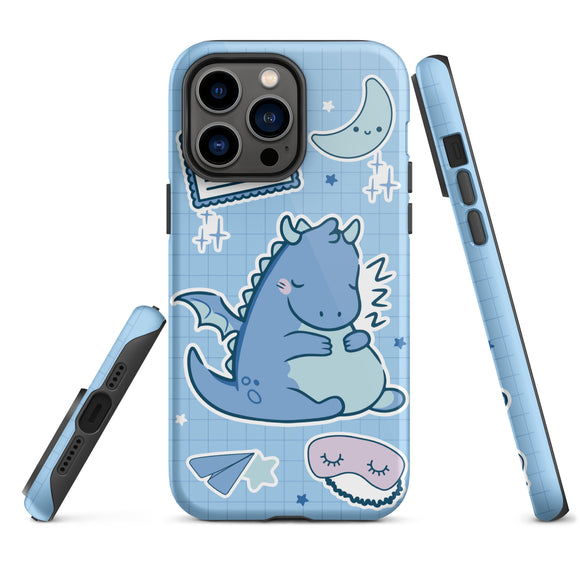 Cute Blue Sleeping Dragon Tough iPhone case