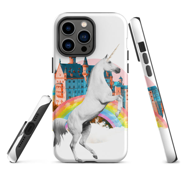 Unicorn Rainbow Castle Tough iPhone case