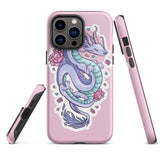 Pink Blue Dragon Tough iPhone case