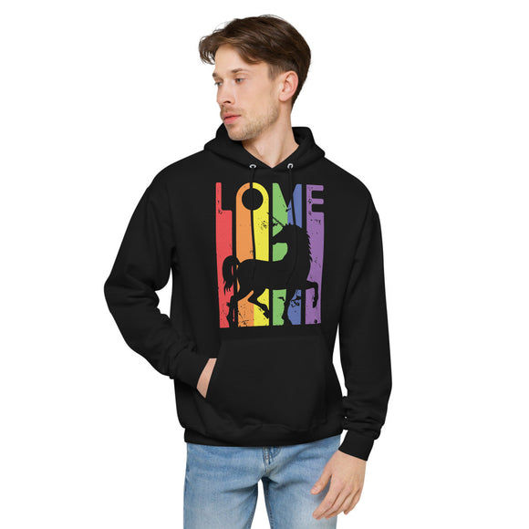 Rainbow Love and Unicorn Fleece Hoodie