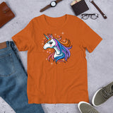 Unicorn with Orange, Purple, Blue and Pink Mane