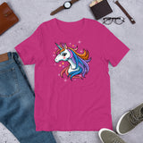 Unicorn with Orange, Purple, Blue and Pink Mane