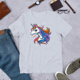 Unicorn with Orange, Purple, Blue and Pink Mane