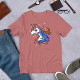 Unicorn with Orange, Purple, Blue and Pink Mane