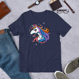 Unicorn with Orange, Purple, Blue and Pink Mane