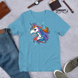 Unicorn with Orange, Purple, Blue and Pink Mane