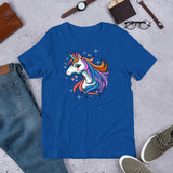 Unicorn with Orange, Purple, Blue and Pink Mane