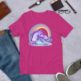 Winged Unicorn Sleeping under a Rainbow