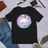 Narwhal In Ocean with Rainbow Horn