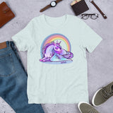 Winged Unicorn Sleeping under a Rainbow