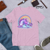 Winged Unicorn Sleeping under a Rainbow