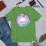 Narwhal In Ocean with Rainbow Horn