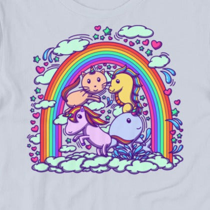 Unicorn and Friends under a Rainbow