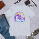 Winged Unicorn Sleeping under a Rainbow