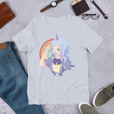 Anime Unicorn Girl in front of Rainbow