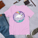 Narwhal In Ocean with Rainbow Horn