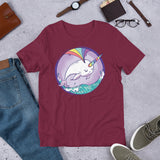 Narwhal In Ocean with Rainbow Horn