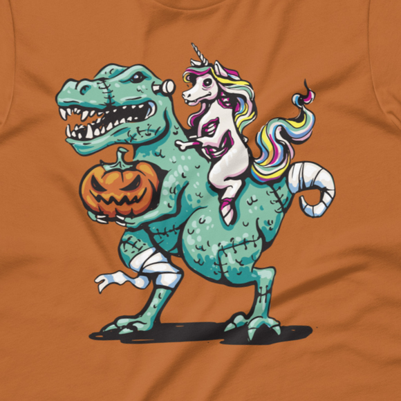 Zombie Unicorn Riding a TRex