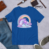 Winged Unicorn Sleeping under a Rainbow