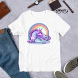 Winged Unicorn Sleeping under a Rainbow