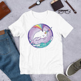 Narwhal In Ocean with Rainbow Horn