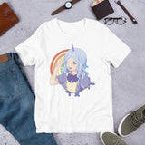 Anime Unicorn Girl in front of Rainbow